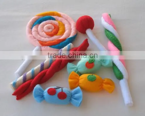 2017 China hot sale hight quality products eco friendly felt material handmade wholesale decoration candy toy for kids