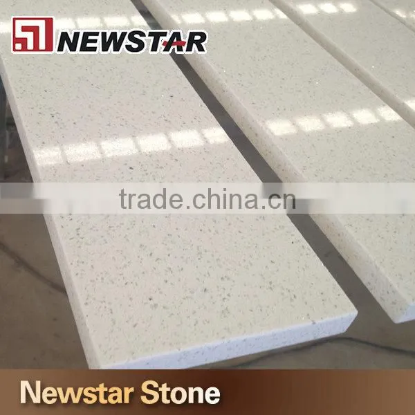 Polished crystal white quartz mirror fleck tiles
