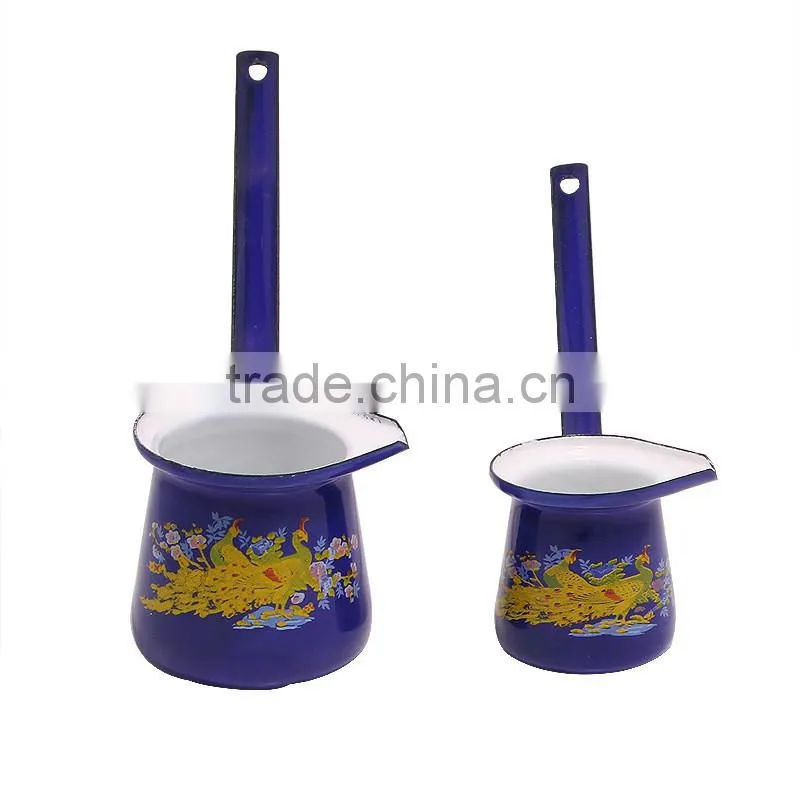 2015 hot sale biue enamel coffee warmer can /coffee pot