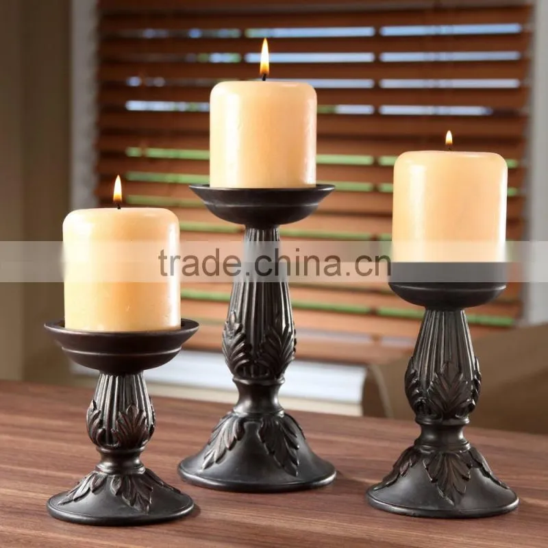 Retro Hosley's Set of 3 Resin Pillar Candle Holders