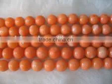 wholesale 16" 9-10mm orange round loose coral strand