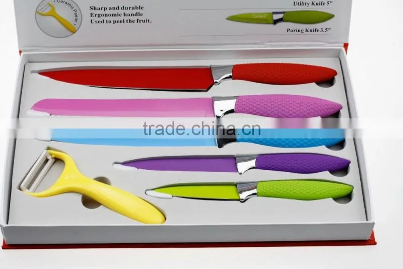 52001 4 pcs non-stick knife with abs handle