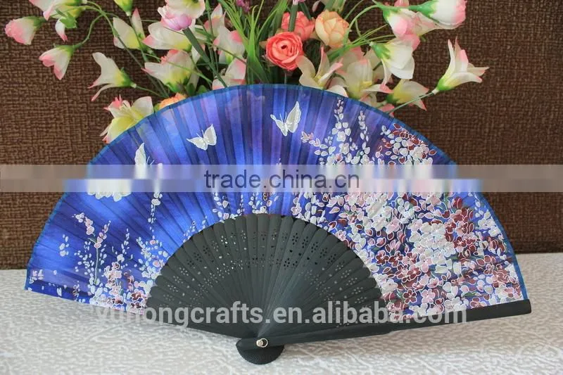 Chinese traditional bamboo real silk folding fan