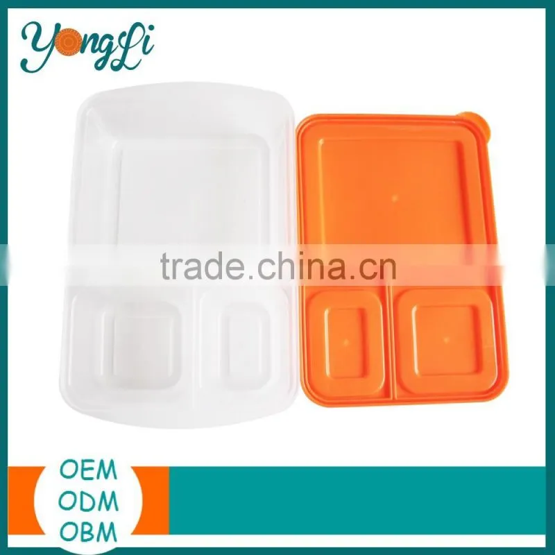 3 Compartment Microwave Dishwasher Custom Leakproof Bento Box