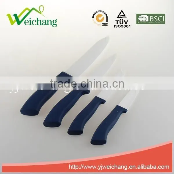 WCE7096 3pcs knife and 1pcs peeler set ,ceramic blade with TPR handle , hot sale high quality