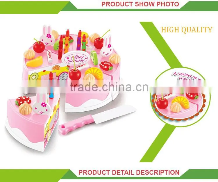 Hot sale plastic pretend play diy plastic birthday fake cake