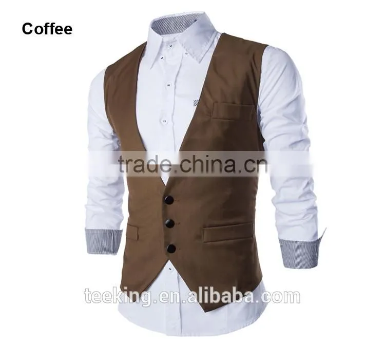 Korean slim single-breasted vest black suit vest waistcoat