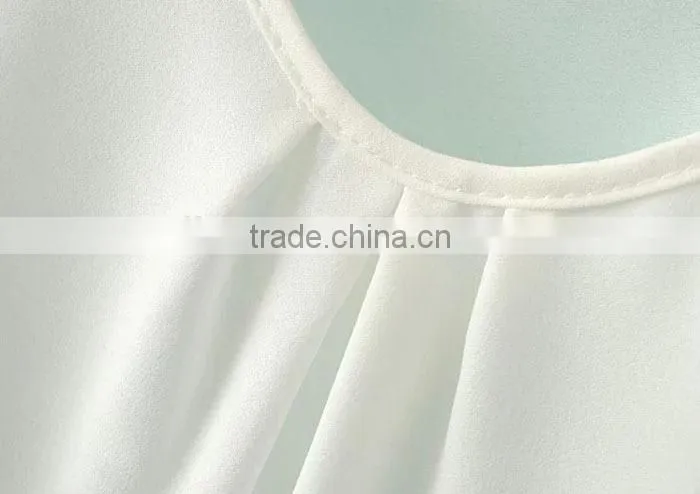New Women Fashion Summer Lace Floral Hollow Splice Sleeveless Chiffon Blouses