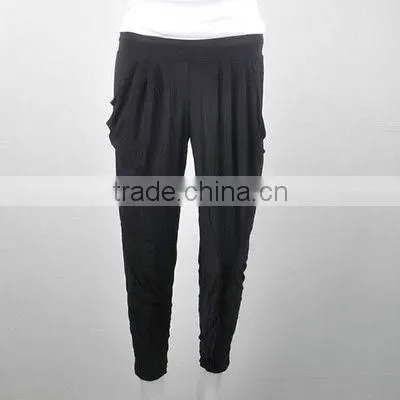 women basic slim stretch long casual loose harem capri pants hip-hop leggings