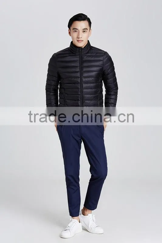 Ultra thin foldable men winter duck down jacket