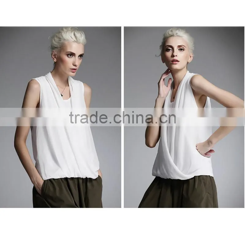 2016 summer clothing directly manufacturer chiffon sleeveless latest fashion blouse design