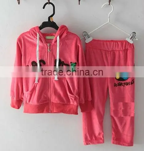 custom made casual knit girls sweat suit made in china