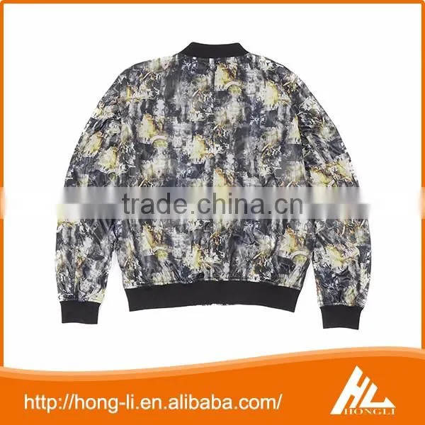 Fashion nylon men casual high quality zipper pockets plain bomber jacket