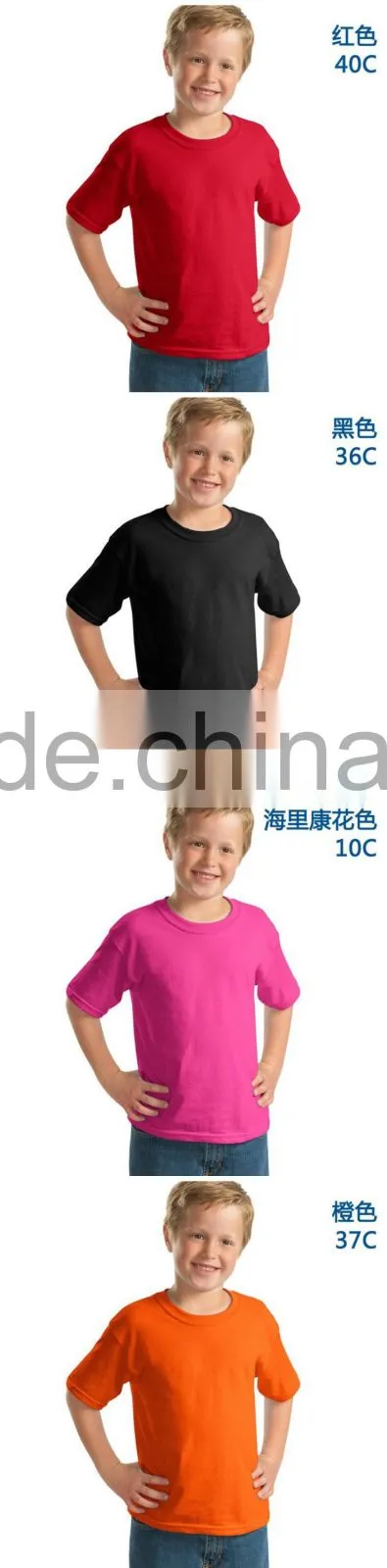 100% cotton solid color children's t-shirt custom wholesalefrom ningbo china