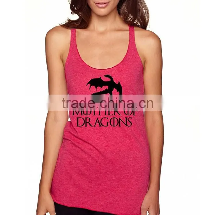 Women 100 Cotton New Model Wholesale Custom Silk Screen Printed Tank Top
