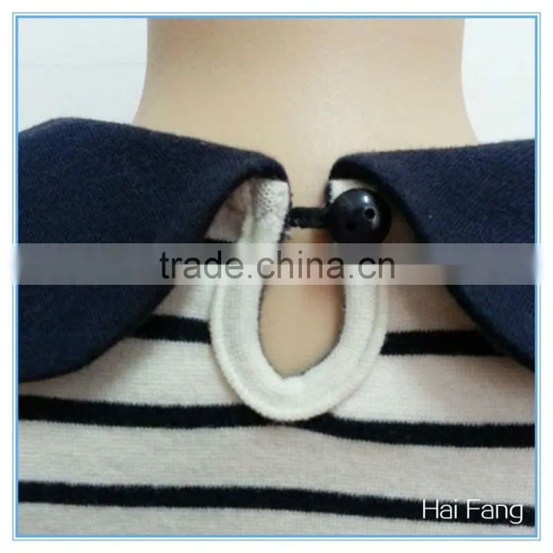 OEM Custom Children Girls Long Sleeve T Shirt, Cotton Bowknot Round Collar T Shirt, Stripe T Shirt