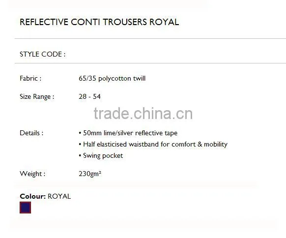 reflective conti trousers royal