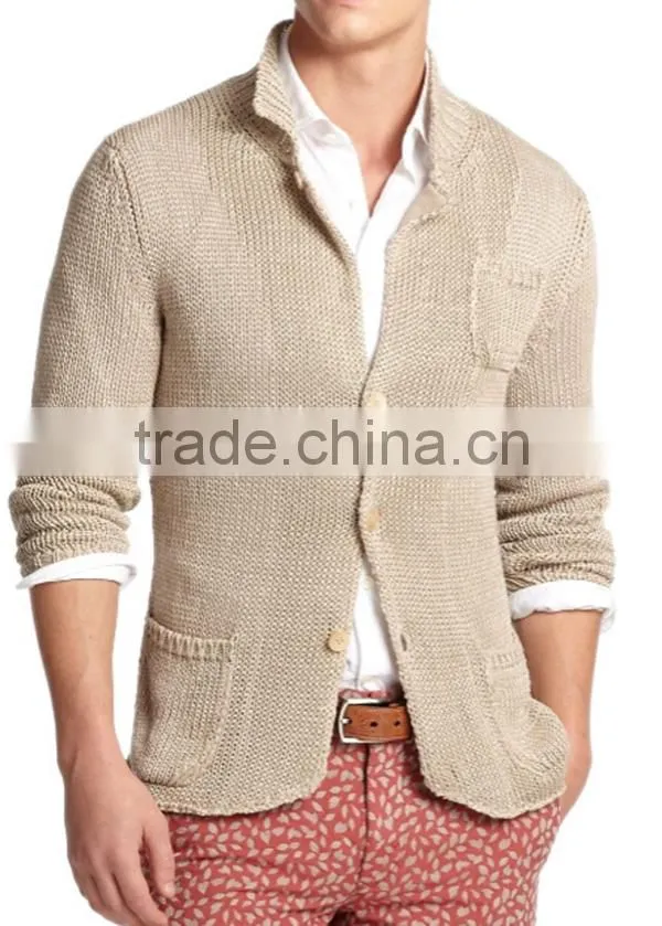 Blending Casual button Knitted Man Sweater