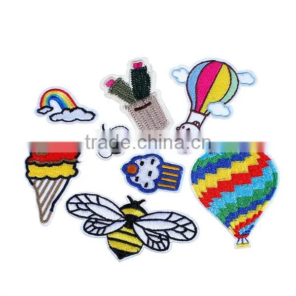 Fabric Iron On Patches At Random Bee Animal Hot Air Balloon Custom Iron On Patch