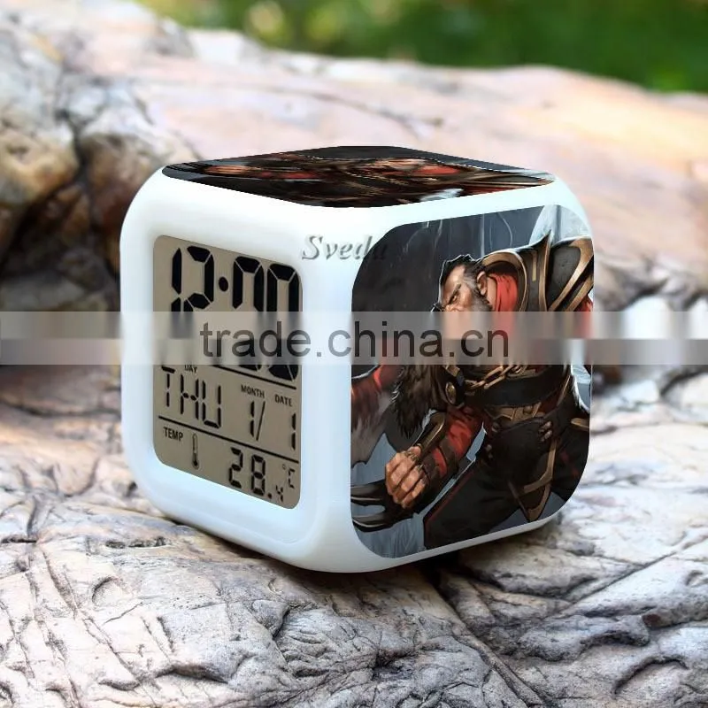 (Hot Games) Dota character clock,Led calendar alarm clock, digital projector led alarm clock