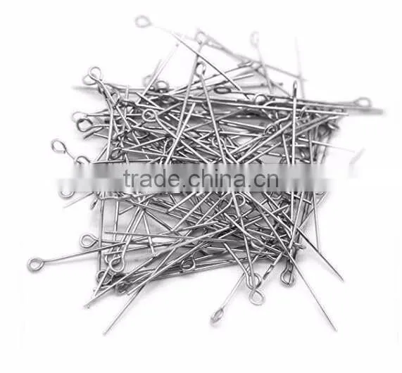 Stainless Steel DIY Jewelry Finding Silver Tone Wire Eye Pins Findings