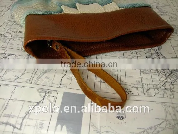2014 fashion real leather piece handbag keychain/leather handbag handle