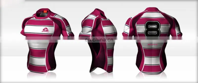 2017 high quality fashion custom rugby jersey with sublimation