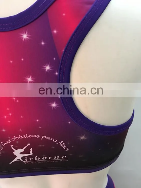 2017 Hot sale girls dance crop top clothes
