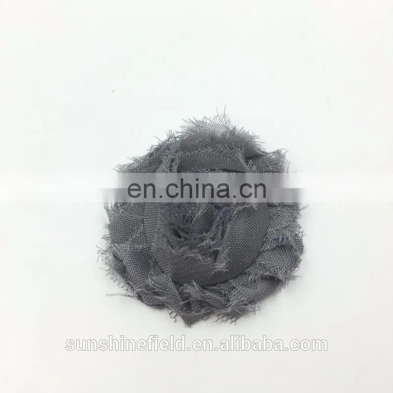 2Inch solid shabby chiffon flower frayed shabby chic flowers,shabby rose trim,lovely rosette chiffon shabby flowers