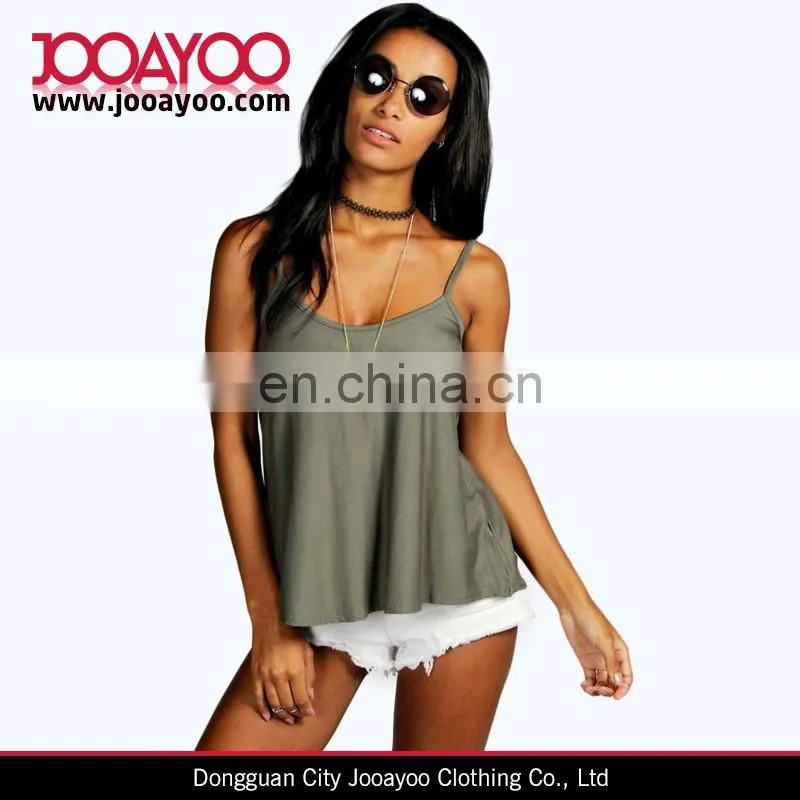 Classic Swing Shape Spaghetti Straps Scoop Neckline Tank Tops For Women