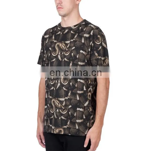dark snake printing mens fashion sublimation t-shirts dri fit cheap short sleeve t-shirts custom