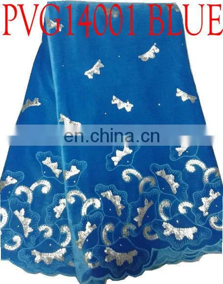 new arrival beautiful embroidery african george fabric(PVG14001) george lace with sequins