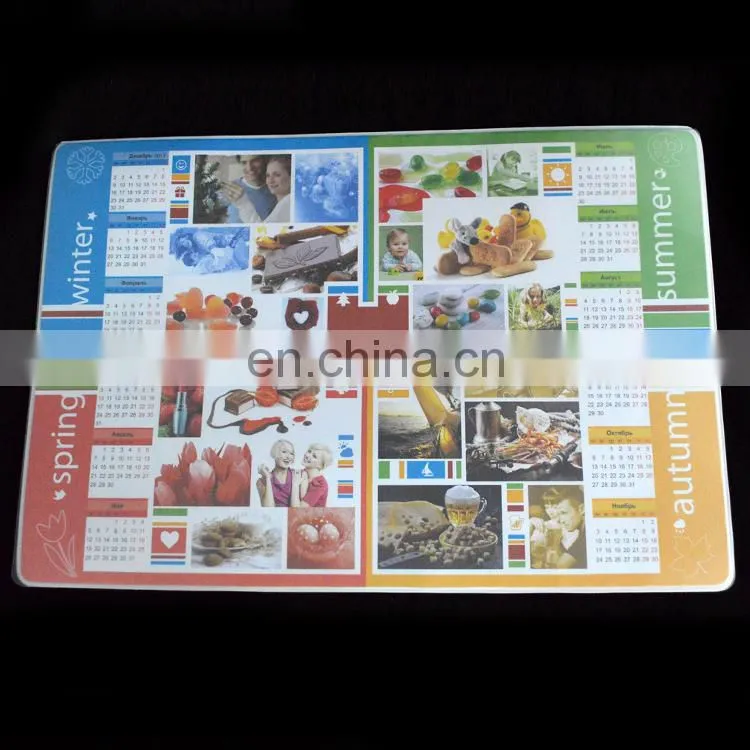 Wholesale customized food printable PVC plastic table mat