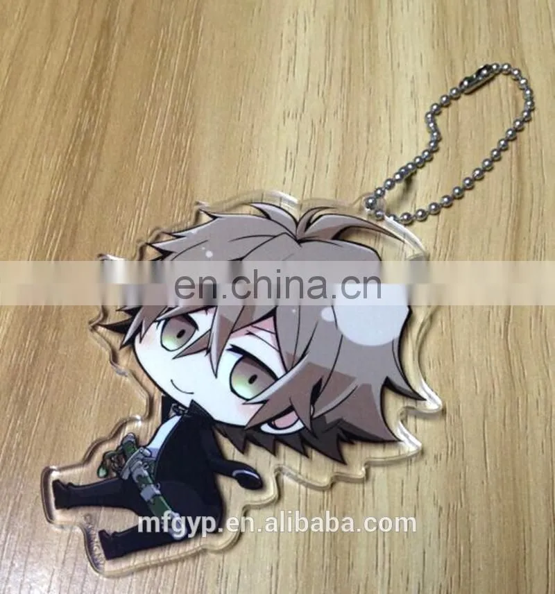 Custom logo clear plastic acrylic keychains charm