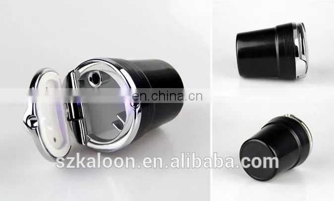 portable universal black/ white auto led lighted car ashtray