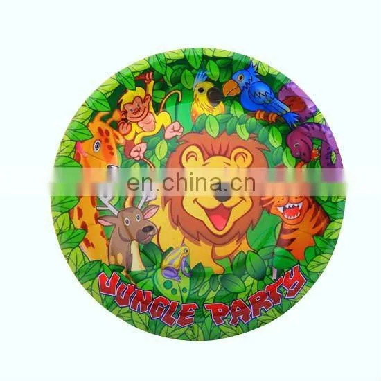Popular disposable food grade paper birthday party supplies plates