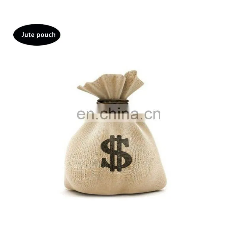 Hot new design linen round jute bag/burlap bags with round bottom for gifts packaging