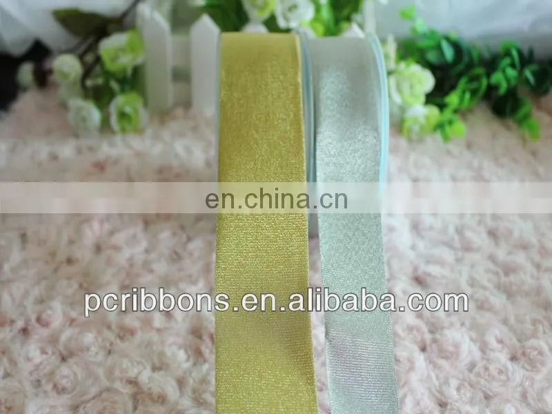 Gold glitter metallic ribbon