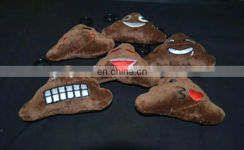 new developed 6 designs of plush poo emoji carabiner keychain
