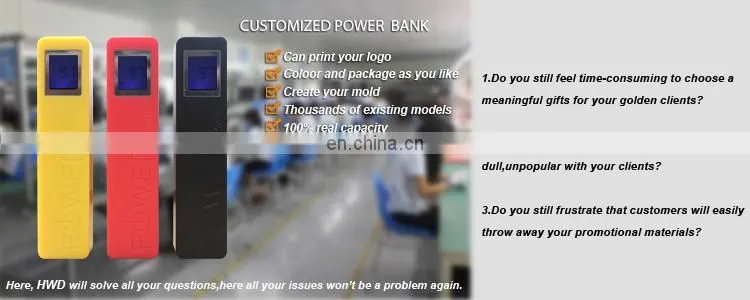 Custom logo gift rohs external portable card power bank 2600mAh