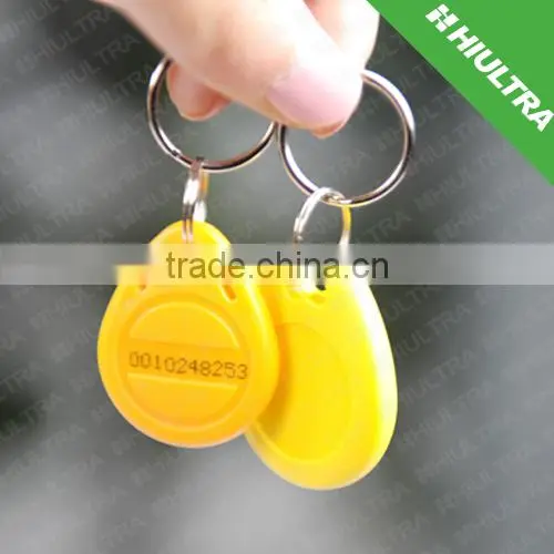 top sell low cost 125khz TK4100 key tag or 13.56mhz 14443A ,15693 proximity rfid access control keyfob,key chain,