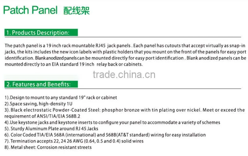 24 Port Cat5e utp Patch Panel