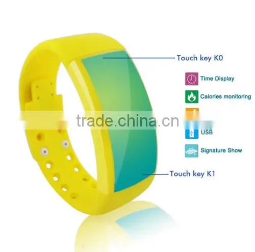Multi-function Pedometer Watch 8GB USB Flash Drive Unisex LED Wristband Yellow