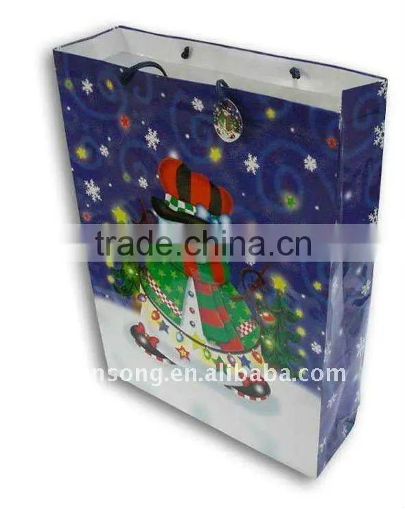 2015 new design christmas paper bag art , paper bag manufacturer