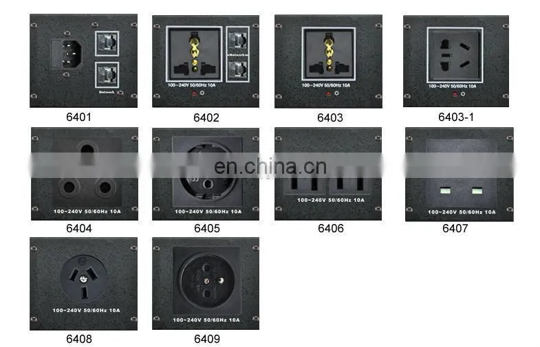 Stainless steel vga audio rj45 data Universal Media Power Floor Box