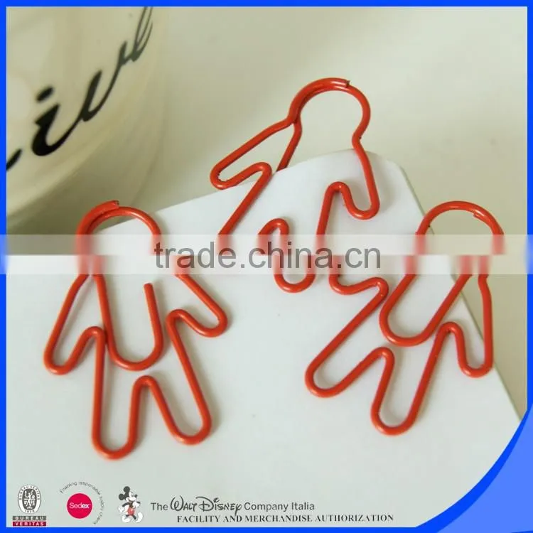 Without mould customized children shape paper clip boy shape