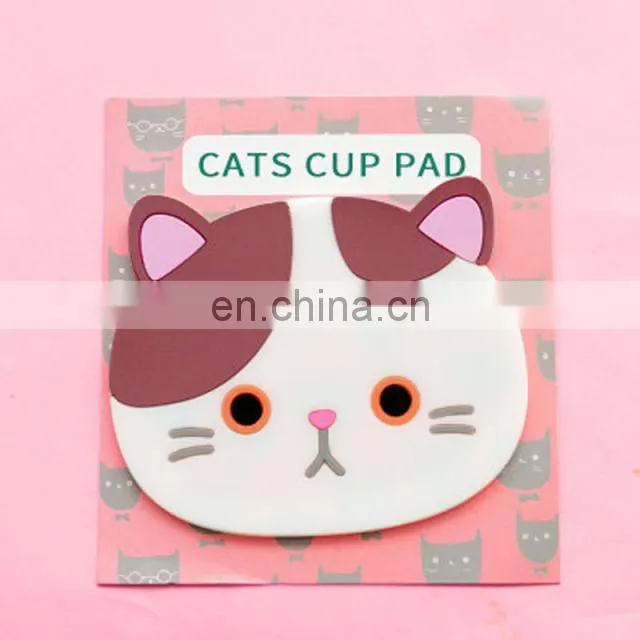 Cat Shaped Cup Coaster Silicone Cup Pad Slip Insulation Pad Cup Mat Hot Drink Holder Mug Stand Home Kitchen Accessories