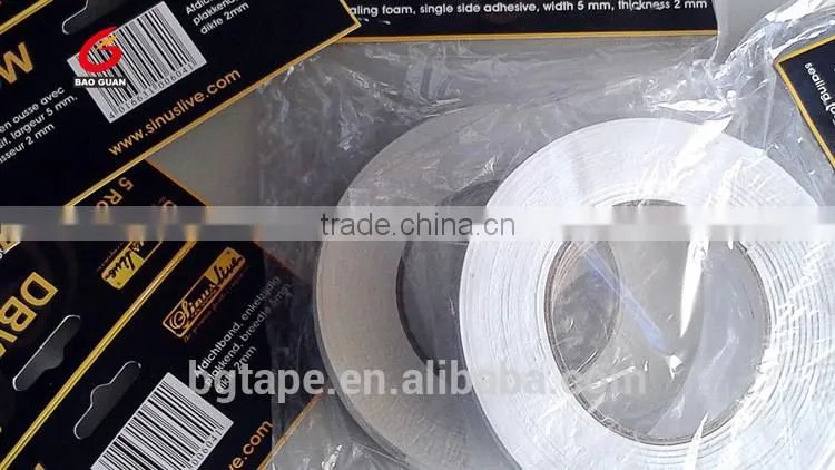 One Sided PE/EVA Foam Tape Coated Solvent Or Hot Melt Adhesive