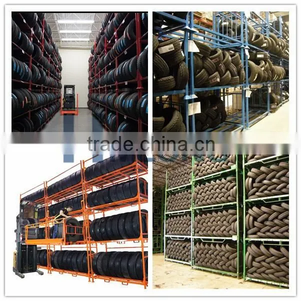 Adjustable foldable metal tire storage rack