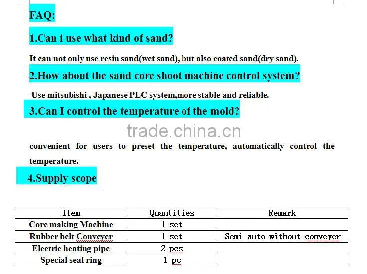 Core making machine sale